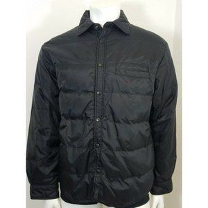 Structure Express Men's Puffer Down Winter Jacket Black Snap Button Sz Medium